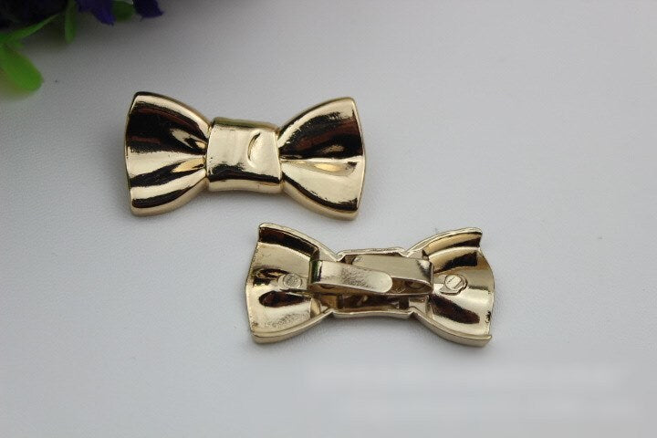 Bow-Knot Purse Label 1/10pcs Bag Hardware Charm Light Gold Handmade Purse Handbag Making Metal Decoration 40mm 1 5/8" Wholesale Supplies