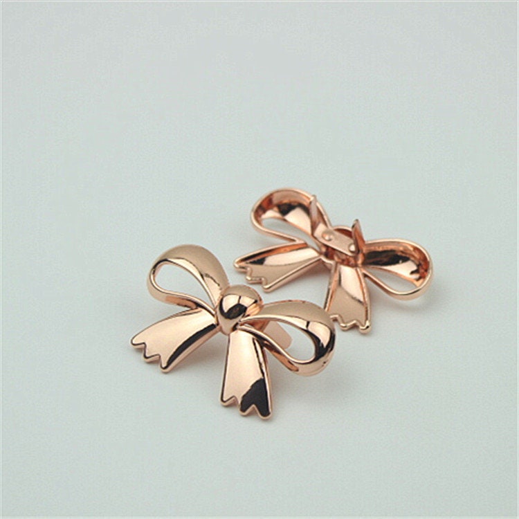 BowKnot Purse Label 1/10pcs Bag Hardware Charm Rose Gold Silver Black Handmade Purse Handbag Making Metal Decoration 45mm Wholesale Supplies