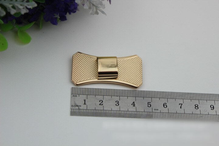 Bow-Knot Purse Label 1/10pcs Bag Hardware Charm Light Gold Handmade Purse Handbag Making Metal Decoration 45mm 1 3/4" Wholesale Supplies