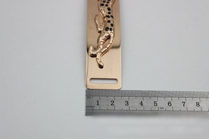 Cheetah Rectangle Purse Label 1/10pcs Bag Hardware Charm Gold Handmade Purse Handbag Making Metal Decoration 120mm 4 3/4" Wholesale Supplies