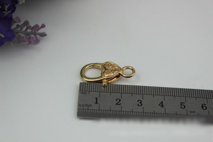 Heart Pattern Swivel Lever Snap Hook 1/10pcs Bag Hardware Metal Spring Trigger Lobster Clasp Clip Light Gold 25 3 mm Purse Handbag Making