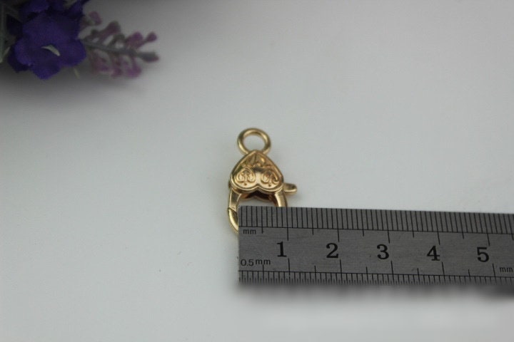 Heart Pattern Swivel Lever Snap Hook 1/10pcs Bag Hardware Metal Spring Trigger Lobster Clasp Clip Light Gold 25 3 mm Purse Handbag Making