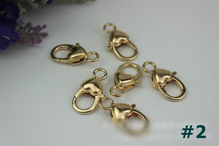 Heart Pattern Swivel Lever Snap Hook 1/10pcs Bag Hardware Metal Spring Trigger Lobster Clasp Clip Light Gold 25 3 mm Purse Handbag Making