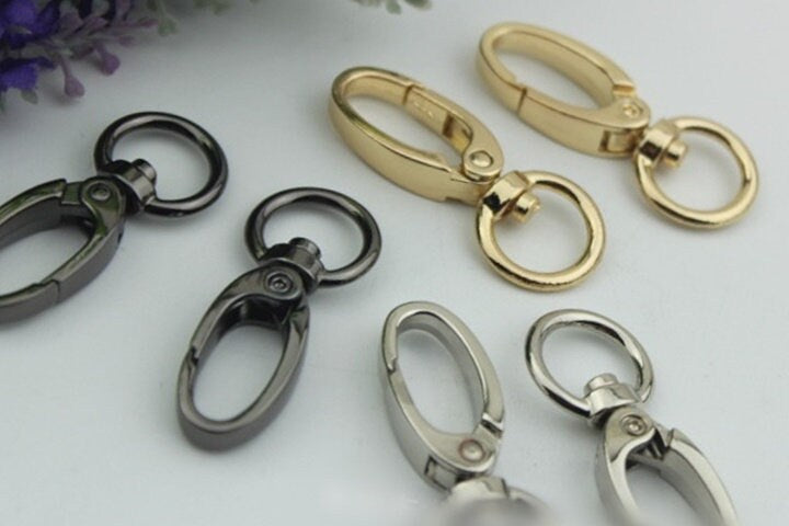 Swivel Lever Snap Hook 1/10pcs Bag Hardware Metal Spring Trigger Lobster Clasp Clip Gold Silver Gunmetal 45 13 mm Purse Handbag Making