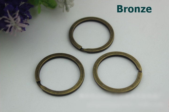 Round Split Ring 1" 25mm For DIY Key Fob Keyring Lanyard Gold Silver Bronze Metal Purse Bag Handbag Handle Connector Wholesale Bulk