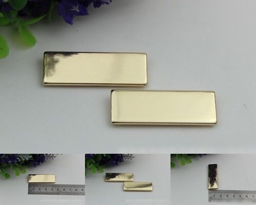 Rectangle Purse Label 44mm 1 3/4" Bag Hardware Charm Light Gold Handmade Purse Handbag Making Metal Decoration Wholesale Supplies