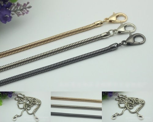 Purse Chain Bag Hardware Metal Crossbody Gold Silver Gunmetal Brass Vintage Strap Handle Handbag Curb Clutch Making Metal 120cm 4ft