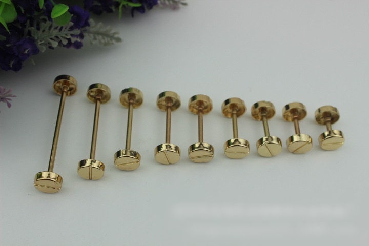 Metal Purse Dumbbell Screw Barbell Wheel Buckle Cap Flat Head Strap Holder Rivet Stud Post Connector Leathercraft Hardware Bag Repair