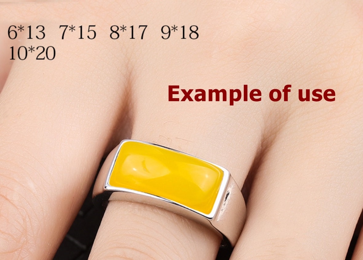 Ring Blank Setting 1pc Sterling Silver 925 Adjustable Rectangle 18k Gold Vermeil Smooth Fine 13 15 17 18 20mm One Stone Gemstone No Prongs