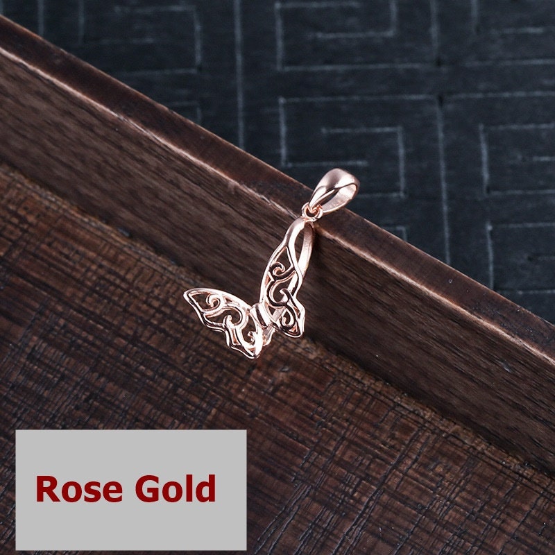 Sterling Silver Rose Gold Round Buckle Clip Pendant Setting Base Fine 925 9x12mm For 1 Stone Gemstone Pearl No Prongs DIY Jewelry Wholesale