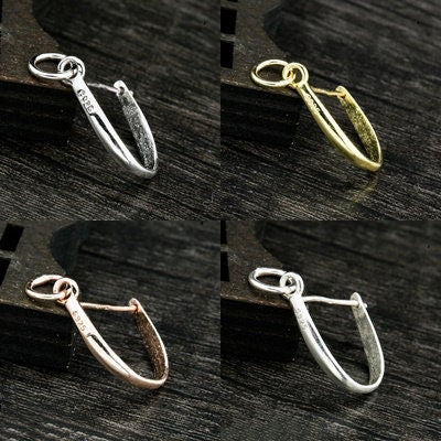 Round Buckle Clip Pendant Setting Tray Bulk Sterling Silver Rose Gold Fine 925 10x12 mm For One Stone Pearl No Prongs DIY Jewelry Wholesale