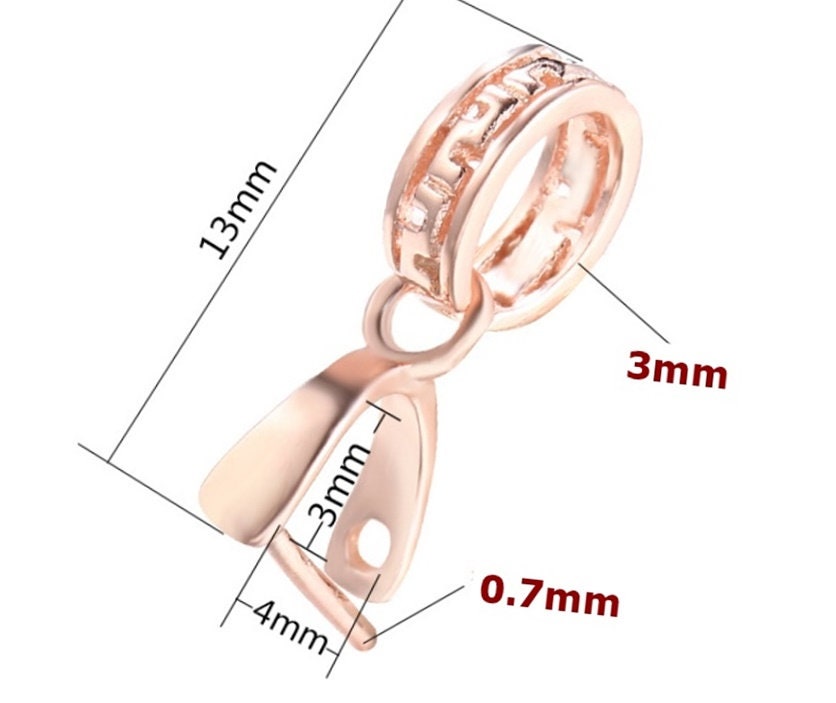 Round Pattern Buckle Clip Pendant Setting Sterling Silver Rose Gold Fine 925 3x4 mm For One Stone Pearl No Prongs DIY Jewelry Wholesale