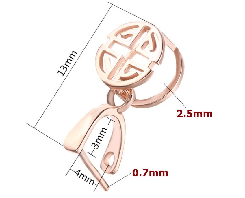 Sterling Silver Round Pattern Buckle Clip Pendant Setting Tray Rose Gold Fine 925 3x4 mm For One Stone Pearl No Prongs DIY Jewelry Wholesale