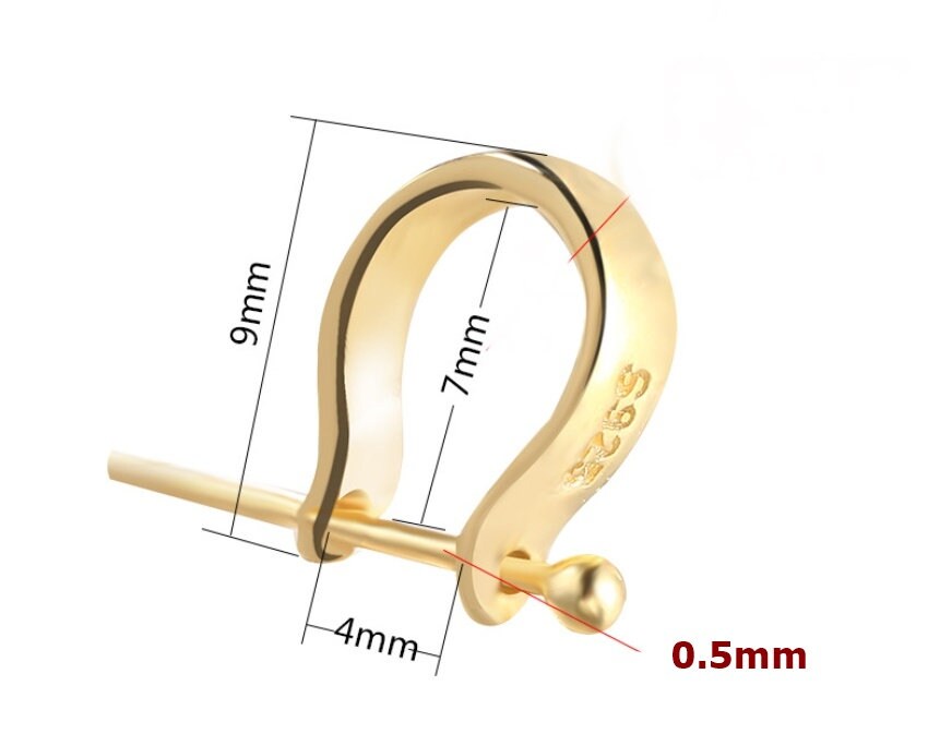 Horseshoe Buckle Clip Pendant Setting Bezel Sterling Silver Rose Gold Fine 925 4x7 mm For One Stone Pearl No Prongs DIY Jewelry Wholesale