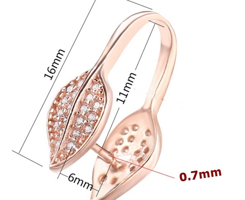 Crystals Leaf Buckle Clip Pendant No Prongs Setting Sterling Silver Rose Gold Fine 925 11x6 mm For One Stone Pearl DIY Jewelry Wholesale