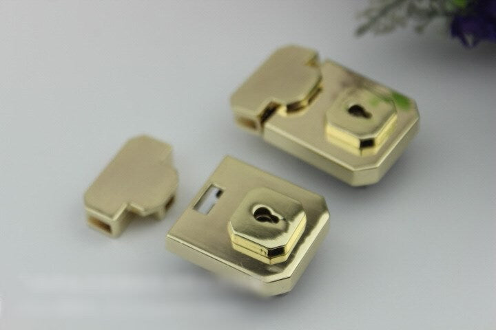 Rectangle Twist Press Lock Bag Hardware Light Gold 1/10 pcs Handmade Purse Handbag Making Metal 47 29 mm 1 7/8 1 1/8" Supplies