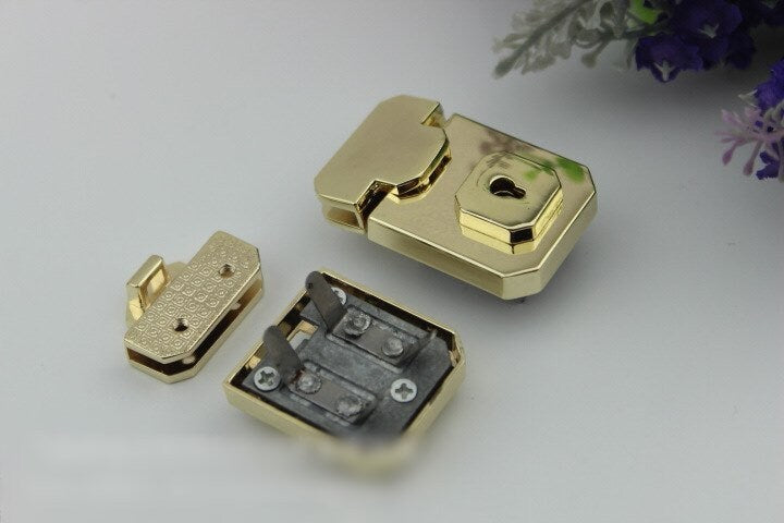 Rectangle Twist Press Lock Bag Hardware Light Gold 1/10 pcs Handmade Purse Handbag Making Metal 47 29 mm 1 7/8 1 1/8" Supplies