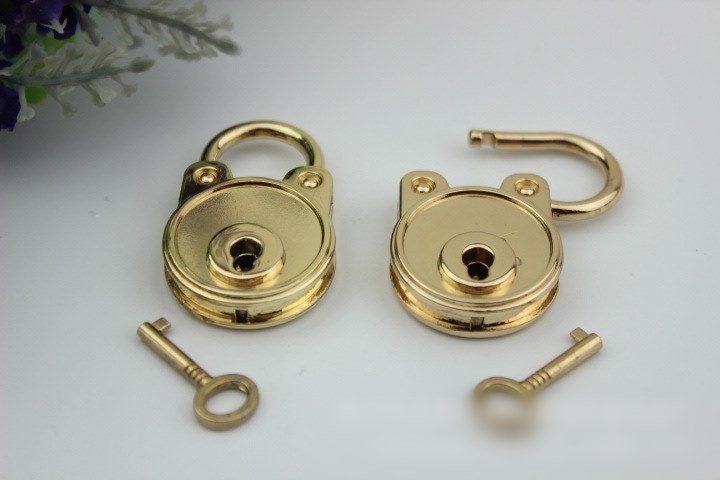 Padlock Bag Hardware Gold Gunmetal Silver 45mm 1 3/4" Round 1/20 pcs Handmade Purse Handbag Making Metal Bulk Wholesale Accessories Supplies