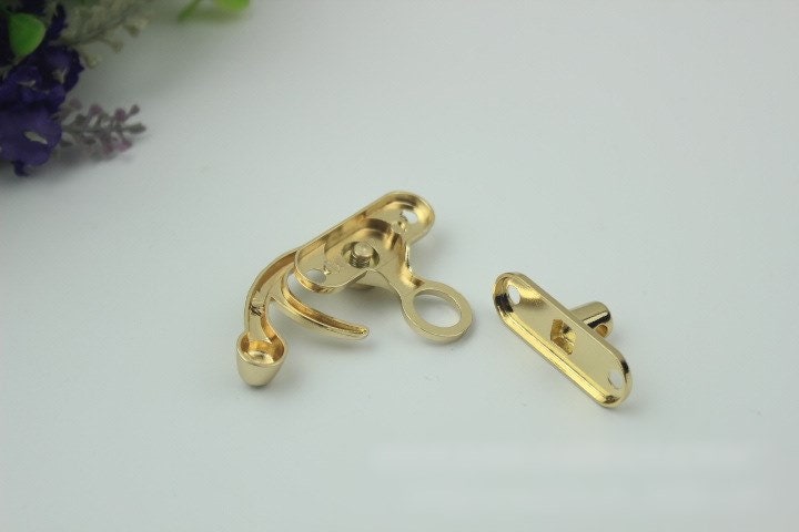 H-Shaped Twist Turn Lock Bag Hardware Gold Silver Gunmetal Bronze 1/10 pcs Handmade Purse Handbag Making Metal 45 mm 1 3/4" Supplies