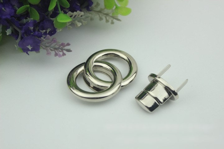 Round Twist Turn Lock Bag Hardware Gold Silver Gunmetal Bronze 1/10 pcs Handmade Purse Handbag Making Metal 50 40 mm 2 1 5/8" Supplies