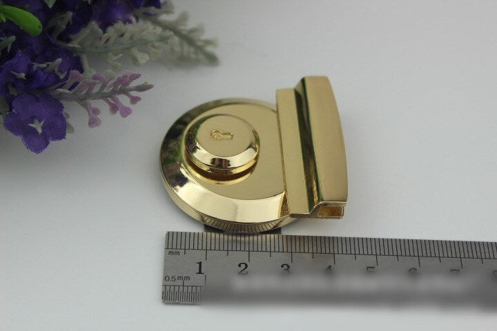 Round Oval Twist Press Lock Bag Hardware Light Gold 1/10 pcs Handmade Purse Handbag Making Metal 45 40 mm 1 3/4 1 5/8" Supplies