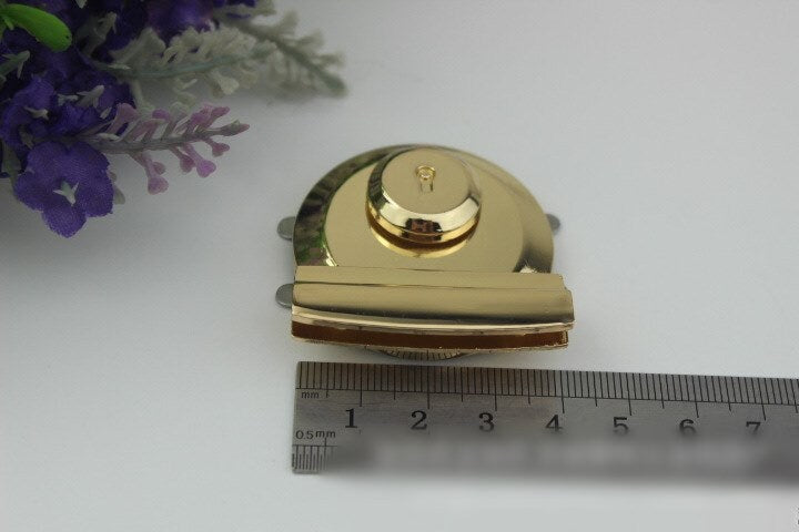 Round Oval Twist Press Lock Bag Hardware Light Gold 1/10 pcs Handmade Purse Handbag Making Metal 45 40 mm 1 3/4 1 5/8" Supplies