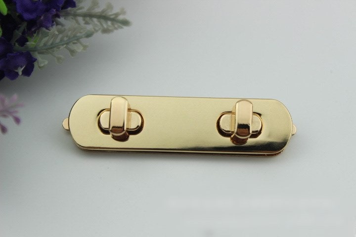 Rectangle Twist Press Lock Bag Hardware Light Gold 1/10 pcs Handmade Purse Handbag Making Metal 75 18 mm 3 3/4" Organizer Luggage Supplies