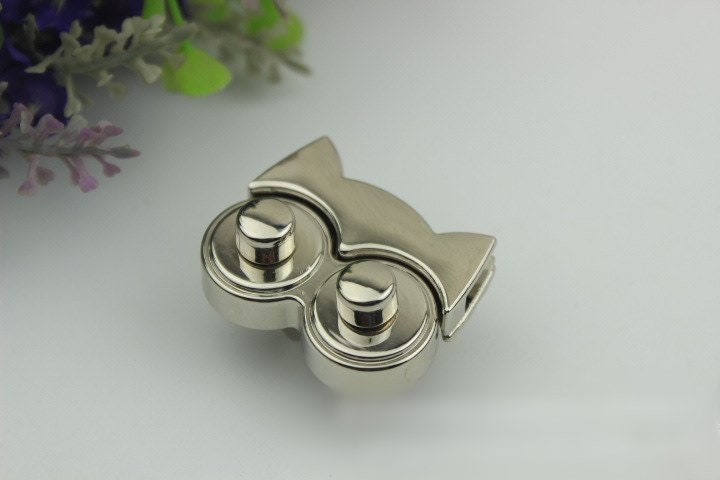 Owl Twist Turn Lock Bag Hardware Gold Silver Gunmetal Bronze 1/10 pcs Handmade Purse Handbag Making Metal 37 32 mm 1 1/2 1 1/4"" Supplies