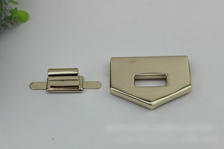 Polygon Twist Press Lock Bag Hardware Gold 1/10 pcs Handmade Purse Handbag Making Metal 50 35 mm 2 1 3/8" Organizer Luggage Supplies