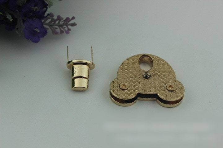 Bear Twist Turn Lock Bag Hardware Light Gold Black White 1/10 pcs Handmade Purse Handbag Making Metal 40 35 mm 1 5/8 1 3/8" Supplies