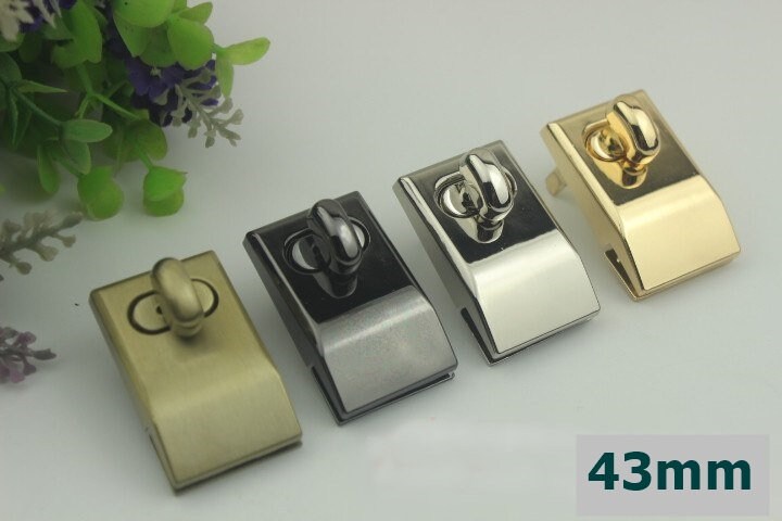 Rectangle Twist Turn Lock Bag Hardware Gold Silver Gunmetal Bronze 1/10pcs Handmade Purse Handbag Making Metal 32 43mm 1 1/4 1 3/4" Supplies