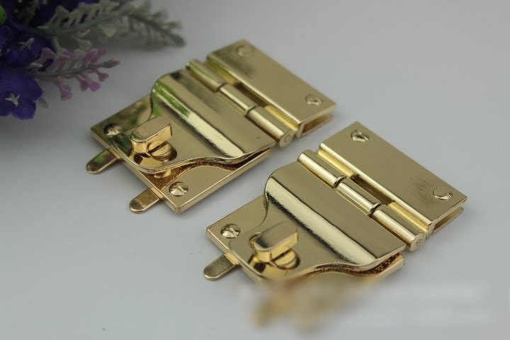 Rectangle Twist Press Lock Bag Hardware Gold 1/10 pcs Handmade Purse Handbag Making Metal 55mm 38  2 1/8 1 1/2" Organizer Luggage Supplies