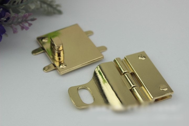 Rectangle Twist Press Lock Bag Hardware Gold 1/10 pcs Handmade Purse Handbag Making Metal 55mm 38  2 1/8 1 1/2" Organizer Luggage Supplies