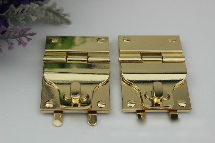 Rectangle Twist Press Lock Bag Hardware Gold 1/10 pcs Handmade Purse Handbag Making Metal 55mm 38  2 1/8 1 1/2" Organizer Luggage Supplies