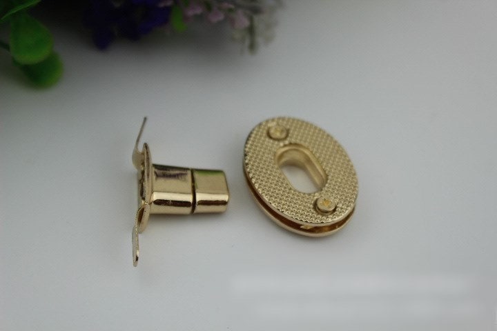 Oval Twist Turn Lock Bag Hardware Gold Silver Gunmetal Bronze 1/10 pcs Handmade Purse Handbag Making Metal 28 19 mm 1 1/8 3/4" Supplies