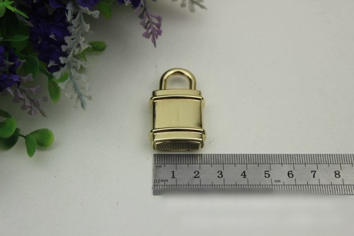 Padlock Bag Hardware Rectangle Light Gold 40x22mm 1/20 pcs Handmade Purse Handbag Making Metal Bulk Wholesale Accessories Supplies