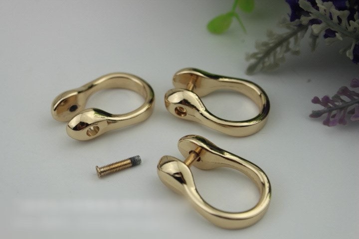 Horseshoe Handbag Connector 10/100pcs Bag Hardware Gold Gunmetal Black Metal Clip Clasp Buckle Purse Strap Handles Screw D Rings Shackle