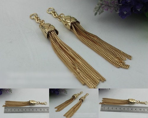 Tassel Keychain Bag Hardware Cute Light Gold 1/10 pcs Handmade Purse Handbag Making Metal Charms 120mm 4 3/4 Inch Bulk Wholesale Supplies