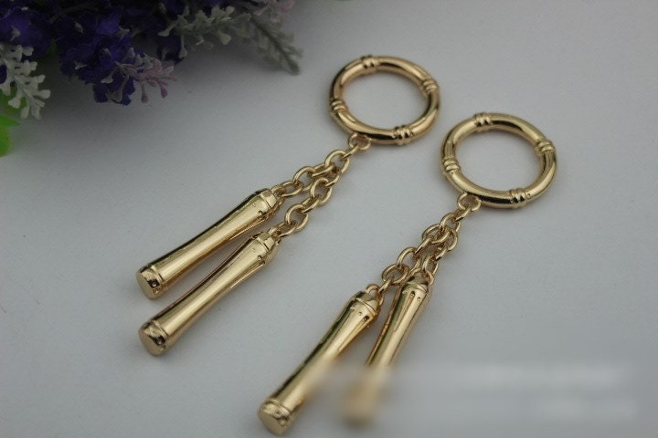 Tassel Keychain Bag Hardware Cute Light Gold 1/10 pcs Handmade Purse Handbag Making Metal Charms 120mm 4 3/4 Inch Bulk Wholesale Supplies