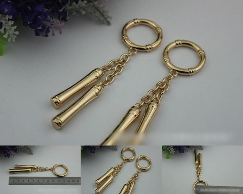 Tassel Keychain Bag Hardware Cute Light Gold 1/10 pcs Handmade Purse Handbag Making Metal Charms 120mm 4 3/4 Inch Bulk Wholesale Supplies