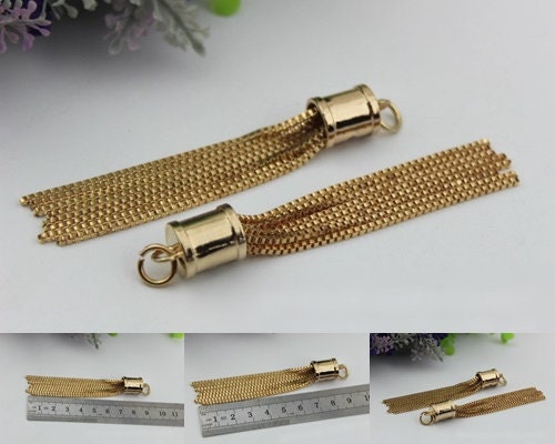 Tassel Keychain Bag Hardware Cute Light Gold 1/10 pcs Handmade Purse Handbag Making Metal Charms 95mm 3 3/4 Inch Bulk Wholesale Supplies