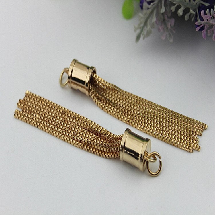 Tassel Keychain Bag Hardware Cute Light Gold 1/10 pcs Handmade Purse Handbag Making Metal Charms 95mm 3 3/4 Inch Bulk Wholesale Supplies