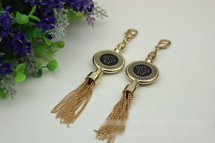 Tassel Keychain Bag Hardware Cute Light Gold 1/10 pcs Handmade Purse Handbag Making Metal Charms 145mm 5 3/4 Inch Bulk Wholesale Supplies