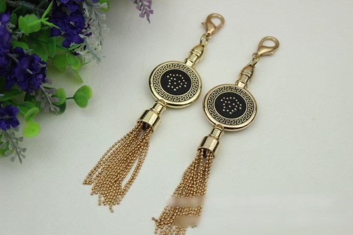 Tassel Keychain Bag Hardware Cute Light Gold 1/10 pcs Handmade Purse Handbag Making Metal Charms 145mm 5 3/4 Inch Bulk Wholesale Supplies