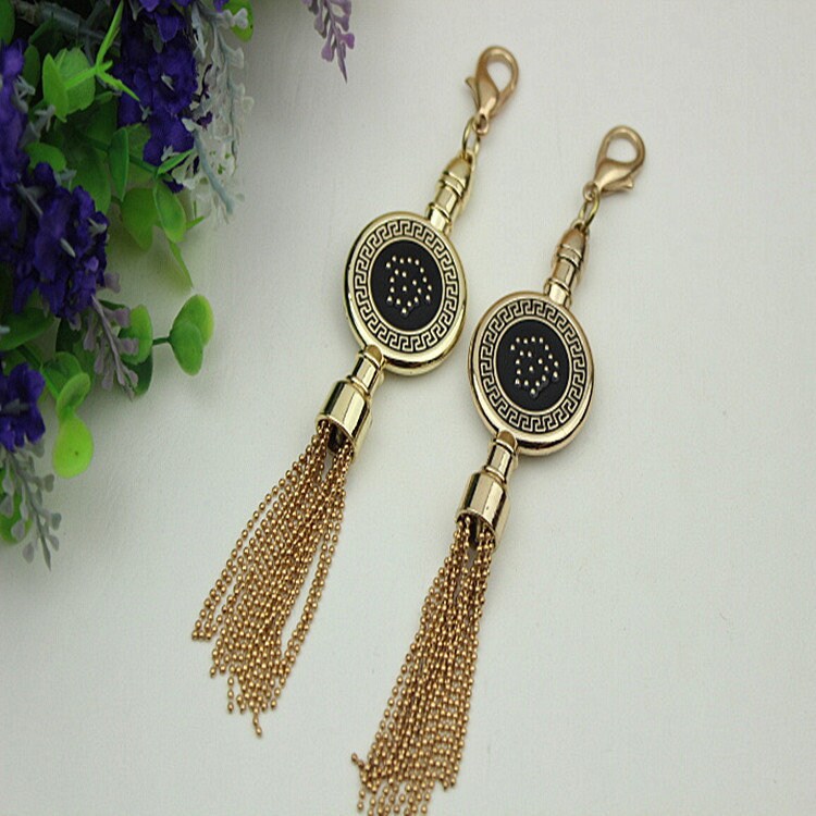 Tassel Keychain Bag Hardware Cute Light Gold 1/10 pcs Handmade Purse Handbag Making Metal Charms 145mm 5 3/4 Inch Bulk Wholesale Supplies