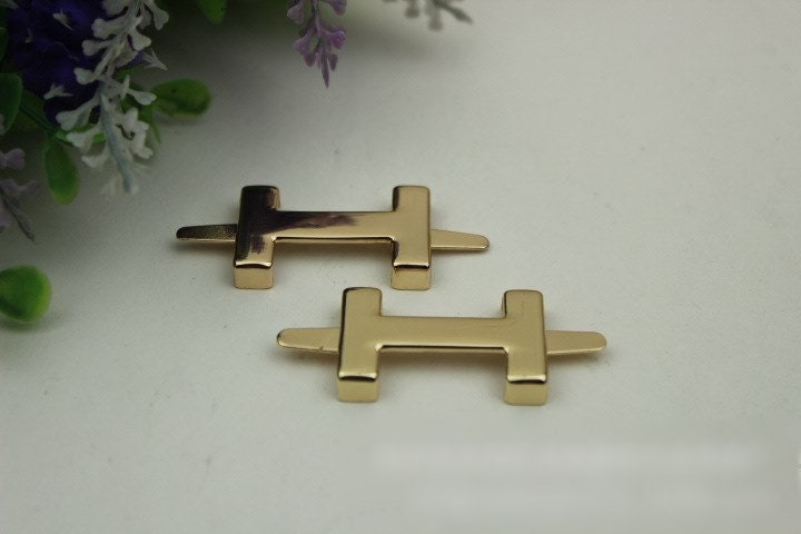 H-Shaped Purse Label 1/10pcs Bag Hardware Charm Light Gold Handmade Purse Handbag Making Metal Decoration 32mm 1 1/4" Wholesale Supplies