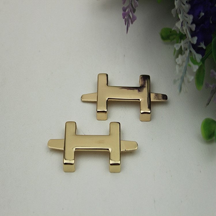 H-Shaped Purse Label 1/10pcs Bag Hardware Charm Light Gold Handmade Purse Handbag Making Metal Decoration 32mm 1 1/4" Wholesale Supplies