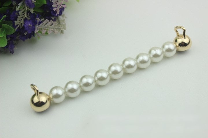 Pearl Chain Purse Label 1/10pcs Bag Hardware Charm Gold Silver Black Handmade Purse Handbag Making Metal Decoration 150mm Wholesale Supplies