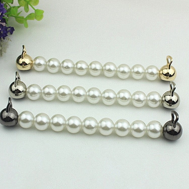 Pearl Chain Purse Label 1/10pcs Bag Hardware Charm Gold Silver Black Handmade Purse Handbag Making Metal Decoration 150mm Wholesale Supplies