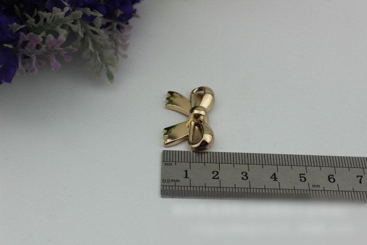 Bowknot Purse Label 1/10pcs Bag Hardware Charm Rose Gold Silver Black Handmade Purse Handbag Making Metal Decoration 30mm Wholesale Supplies